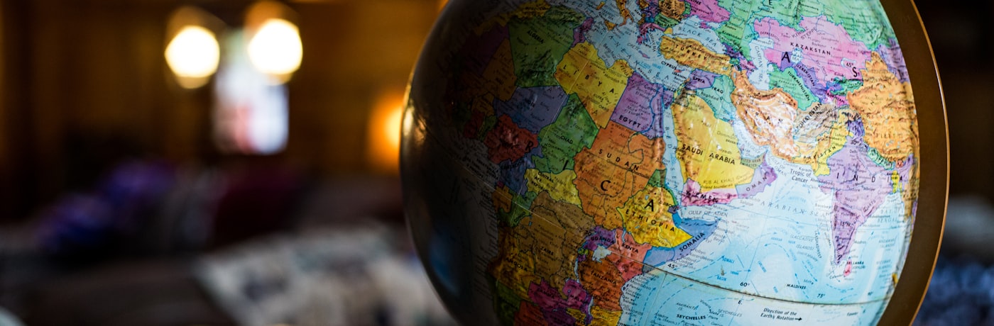 A globe representing the markets the Society reaches
